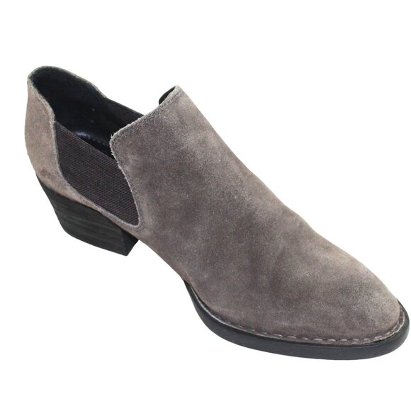 Born Dallia Charcoal Gray Leather Suede Slip On Ankle Boot Size 9 - Picture 4 of 9